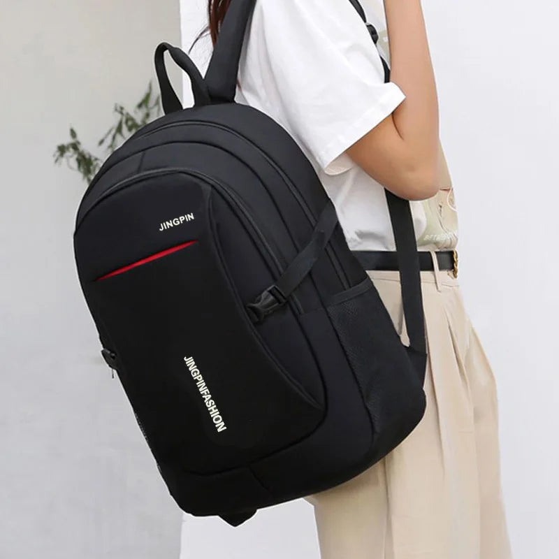 Mochila masculina/feminina -  Bolsa simples de ombro duplo – Versão coreana – Bolsa de viagem para laptop