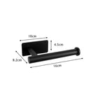 Suporte para rolo de papel higiênico de aço inoxidável com acabamento preto fácil instalação sem parafusos