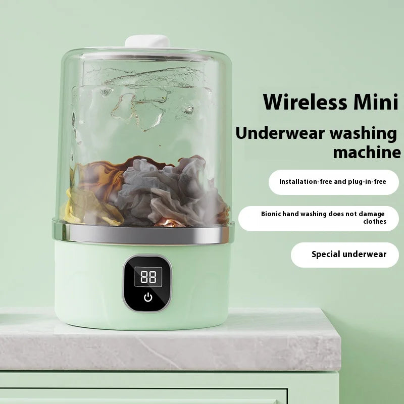 Mini-máquina de lavar roupa sem fio, limpador portátil de roupas íntimas, balde de lavanderia desidratável